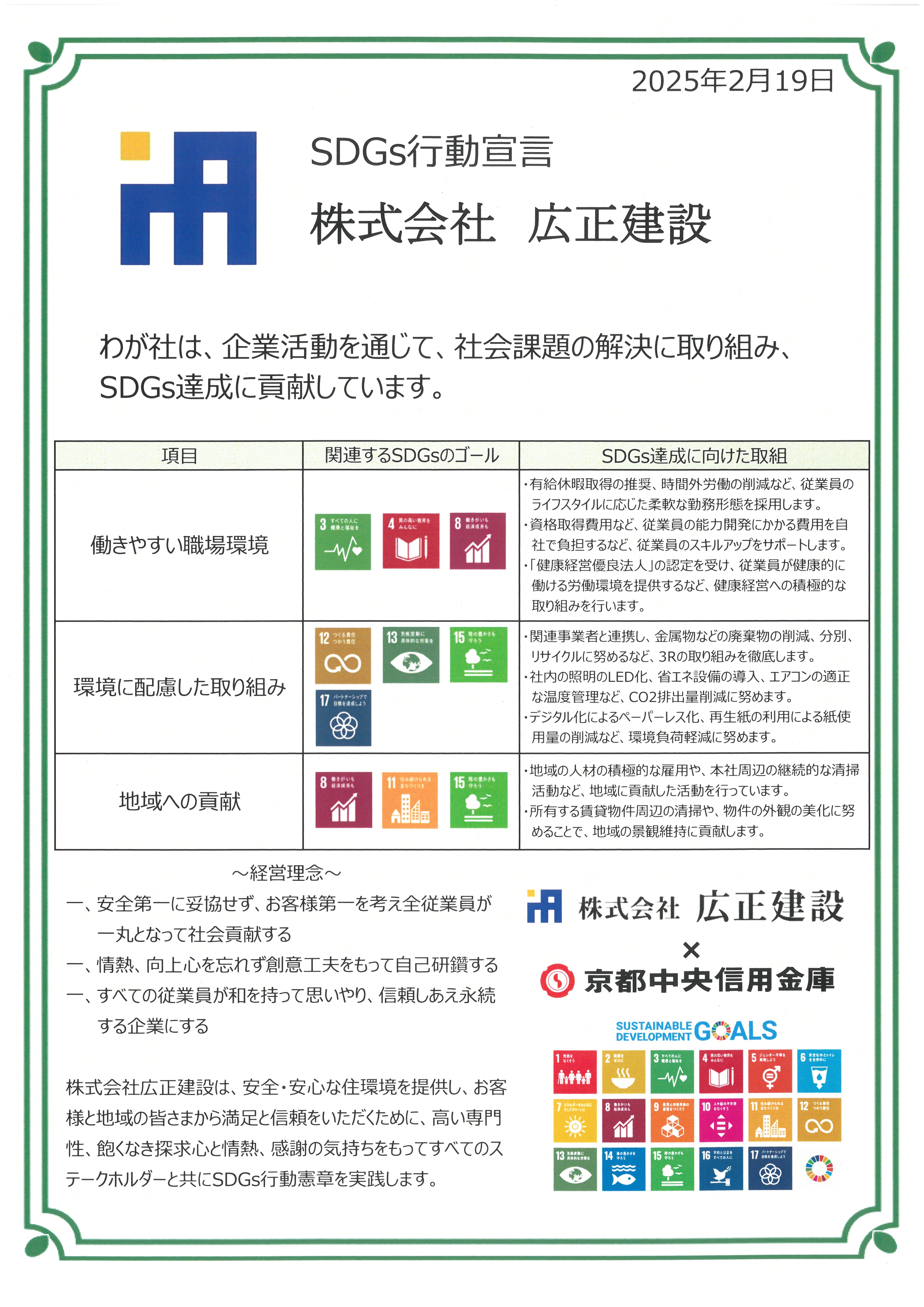 SDGs行動宣言